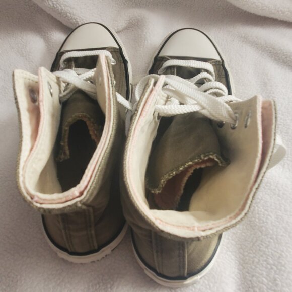 Double Upper Converse All Star Chuck Taylor Green and pink women 8 - Picture 9 of 16